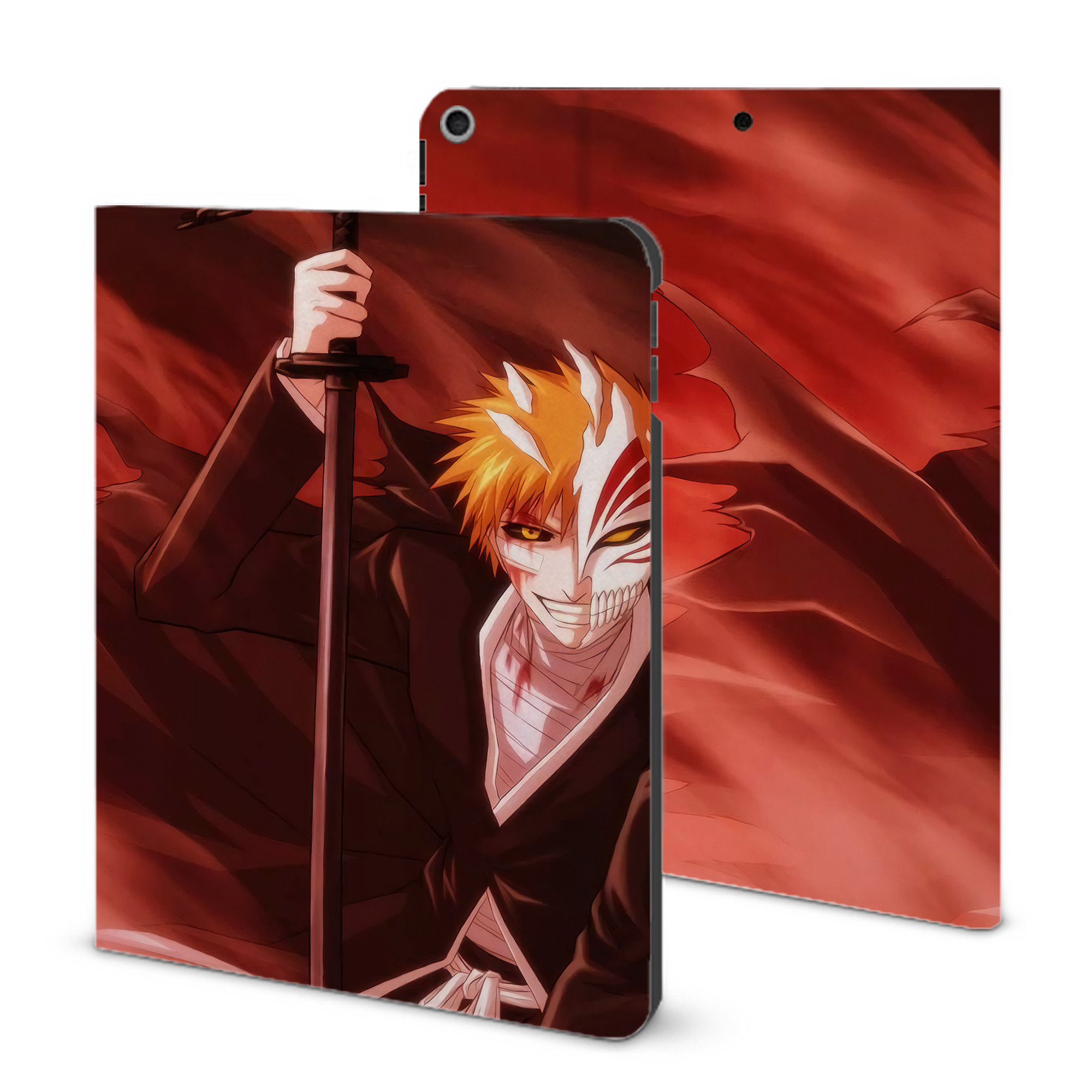 （画像用） ブリーチ BLEACH IPad ケース ブック型 PUレザー TPU 耐衝撃 軽量 薄型 ペン収納なし 全面保護 IPad 各モデル対応